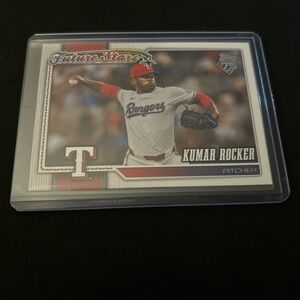 Topps Baseball Card with Red and Navy Accents